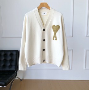 [TOP] 공용 아* 한정판 골드하트 로고 V넥 니트가디건