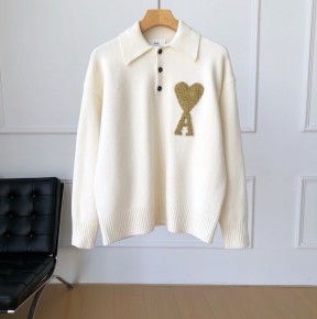[TOP] 공용 아* 한정판 골드하트 로고 폴로 니트