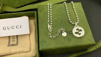 구ㅉ 실버 더블 G 펜던트 목걸이