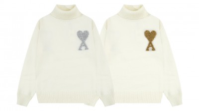 [NORMAL] 공용 아ㅁ 24FW 부클 하트 알파카 혼방 울 하이넥 니트