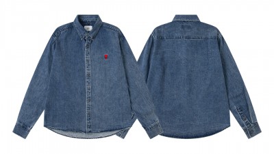 [NORMAL] 공용 아ㅁ 스몰하트 로고 데님 셔츠