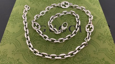 구ㅉ 인터로킹G 더블G 체인링크 펜던트 목걸이 3G