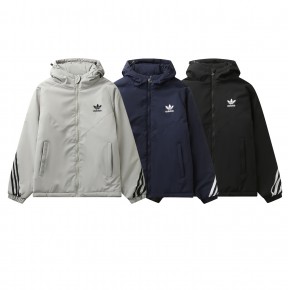 [NORMAL] 공용 아ㄷ다스 삼선 트레포일 백로고 후드 패딩점퍼 3컬러