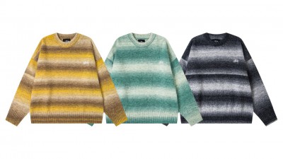 [NORMAL] 공용 25FW 스ㅌ시 빈티지 그라데이션 프린트 스웨터 3컬러