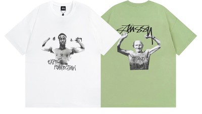 [NORMAL] 공용 스ㅌ시 x 마틴 로즈 스탠드 펌 피그먼트 다이드 티셔츠 2컬러