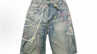 아ㅋ네 스튜디오 프린트 데님 쇼츠