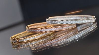 반ㅋ리프 빼를리 다이아몬드 브레이슬릿 1로우 3컬러