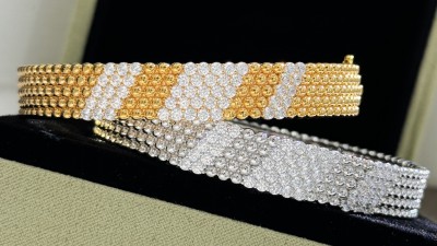 반ㅋ리프 빼를리 다이아몬드 브레이슬릿 5로우 2컬러