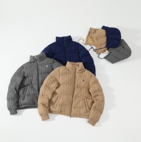 폴ㄹ 랄프로렌 케이블 니트 울 캐시미어 퍼퍼 재킷 3컬러