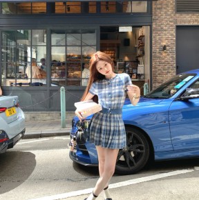 [세일] 폴ㄹ 랄프로렌 플래드 코튼 카디건 & 스커트 세트